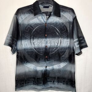 Vintage Bachi Exchange Button Down Mesh Shirt Size Medium